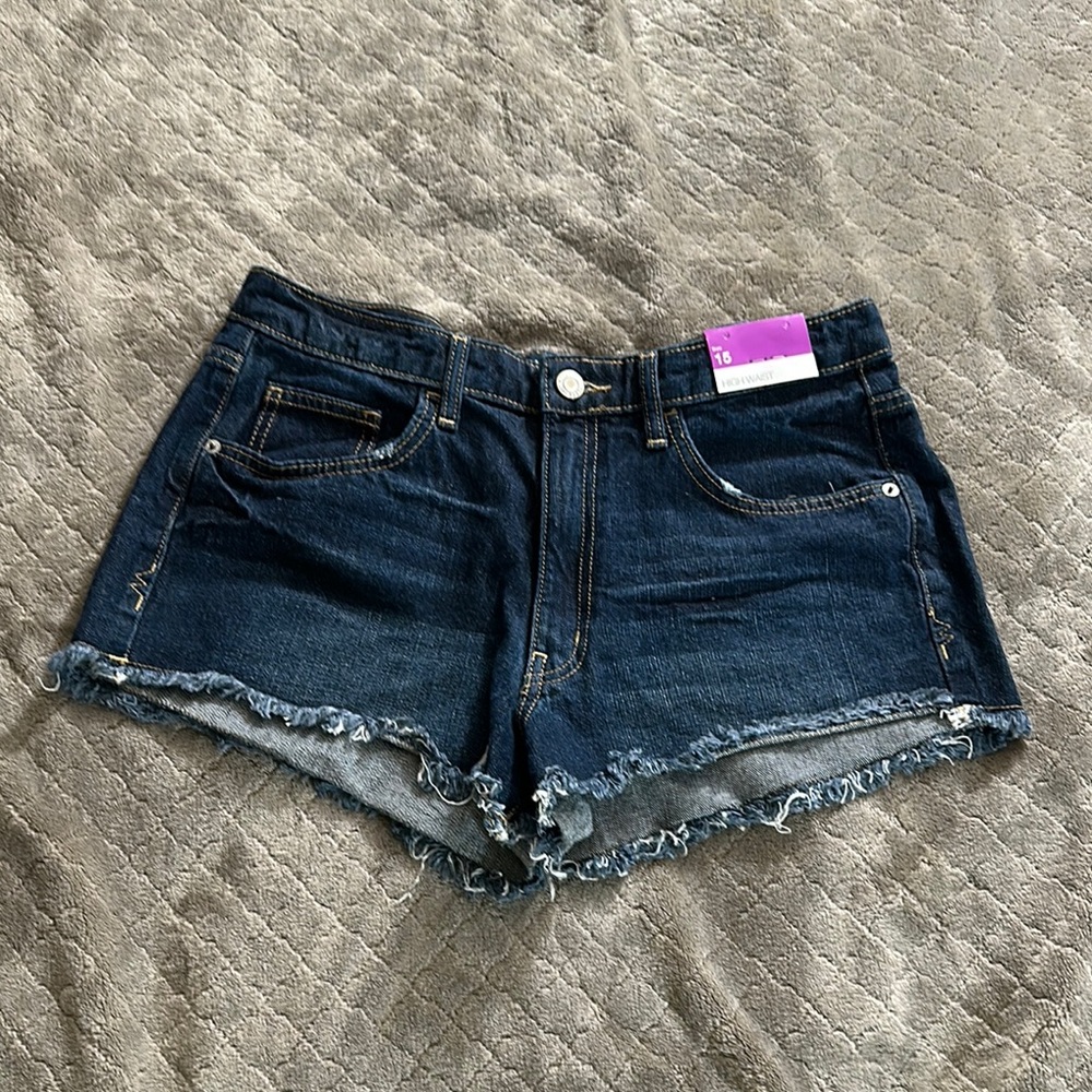 Mossimo Supply Co. Blue Jean Shorts Distressed Frayed Hem